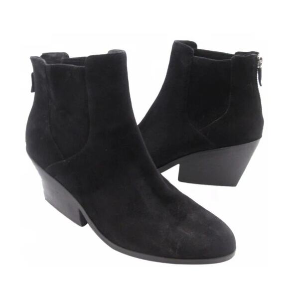 Eileen Fischer Peer Women's Ankle Boots Booties Size 5.5 Black Suede - Picture 1 of 7